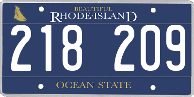 RI license plate 218209