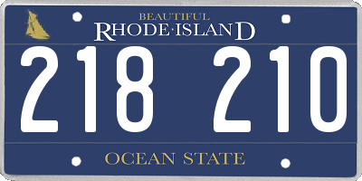 RI license plate 218210