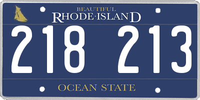 RI license plate 218213