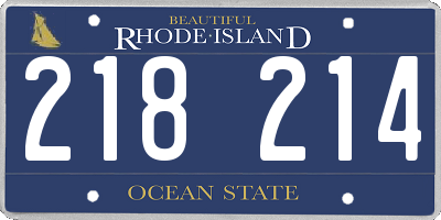 RI license plate 218214