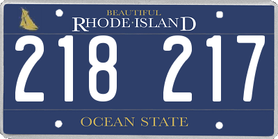 RI license plate 218217