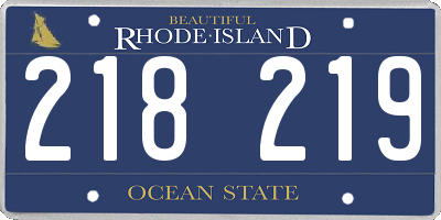 RI license plate 218219