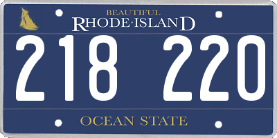 RI license plate 218220