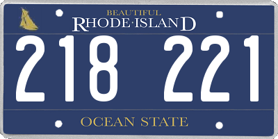 RI license plate 218221
