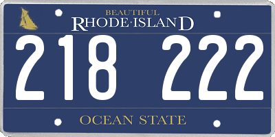 RI license plate 218222