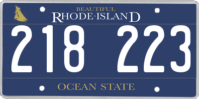 RI license plate 218223