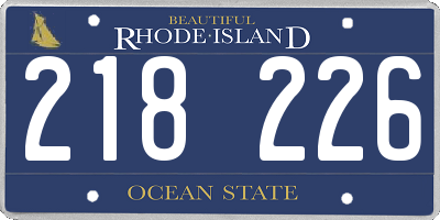 RI license plate 218226