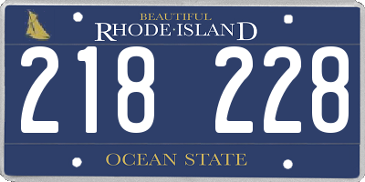 RI license plate 218228