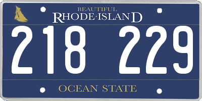 RI license plate 218229