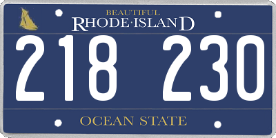 RI license plate 218230
