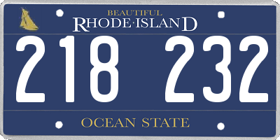RI license plate 218232