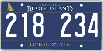 RI license plate 218234