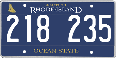 RI license plate 218235