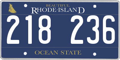 RI license plate 218236