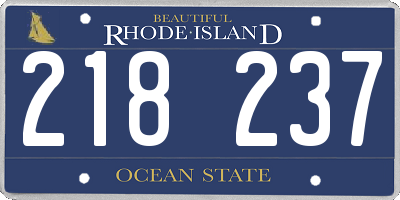 RI license plate 218237