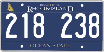 RI license plate 218238