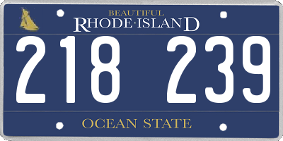RI license plate 218239