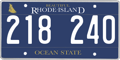 RI license plate 218240