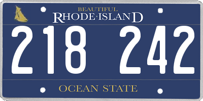 RI license plate 218242