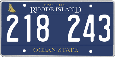 RI license plate 218243