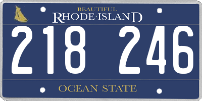 RI license plate 218246