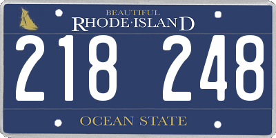RI license plate 218248