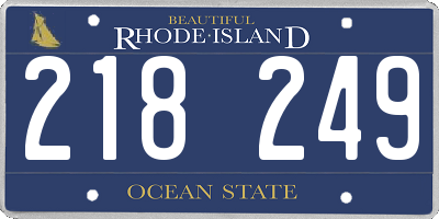 RI license plate 218249