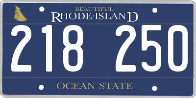 RI license plate 218250