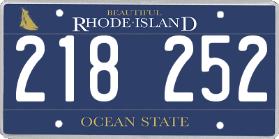 RI license plate 218252