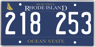 RI license plate 218253