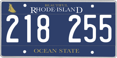 RI license plate 218255