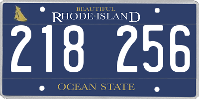 RI license plate 218256