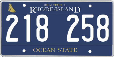 RI license plate 218258