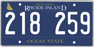 RI license plate 218259