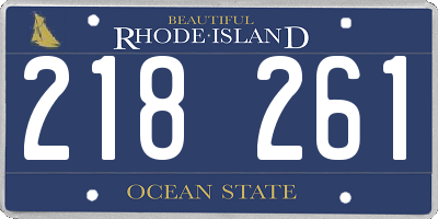 RI license plate 218261