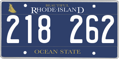 RI license plate 218262