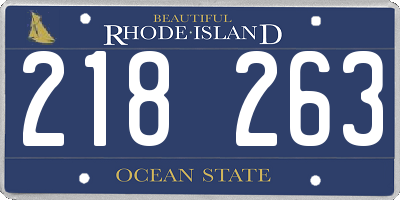 RI license plate 218263