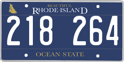 RI license plate 218264