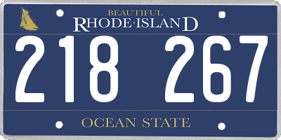 RI license plate 218267