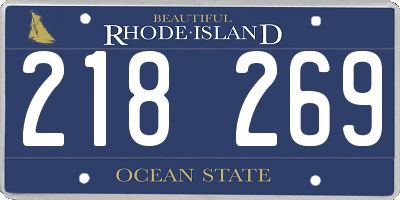RI license plate 218269