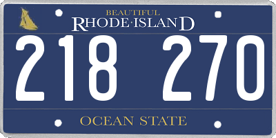 RI license plate 218270