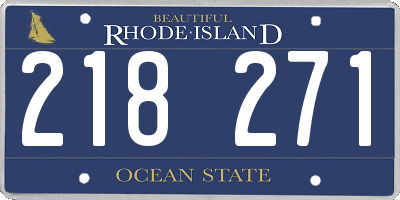 RI license plate 218271