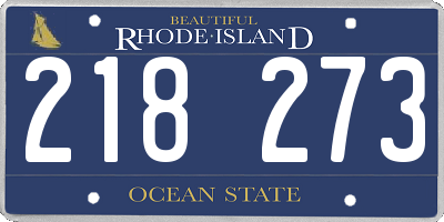 RI license plate 218273