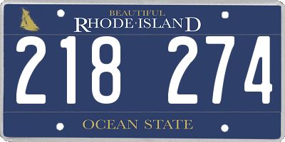 RI license plate 218274