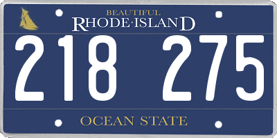 RI license plate 218275