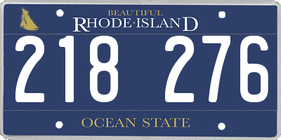 RI license plate 218276