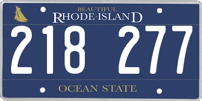 RI license plate 218277