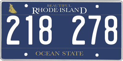 RI license plate 218278