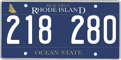 RI license plate 218280
