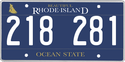 RI license plate 218281